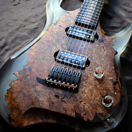 Poisonwood and Resin Electric Guitar with GlassCast 50 Clear Epoxy